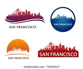 San Francisco City Skyline Logo Template