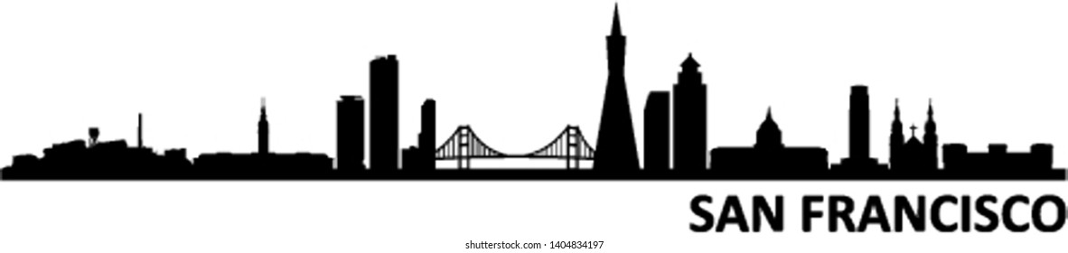 San Francisco City Skyline Silhouette