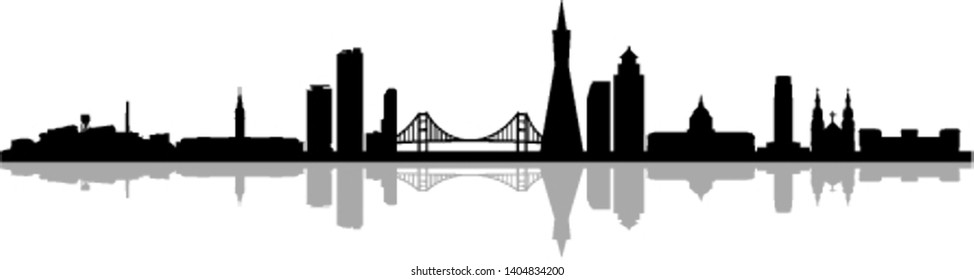 San Francisco City Skyline Silhouette Stock Vector (Royalty Free ...