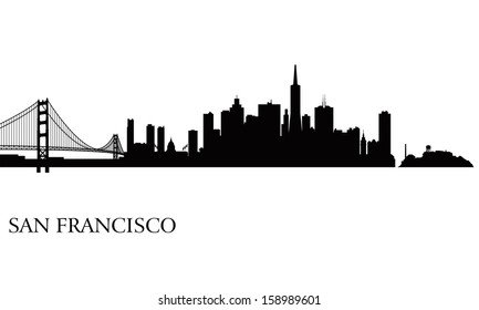 San Francisco city skyline silhouette background. Vector illustration