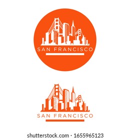 San Francisco city skyline silhouette background. Vector illustration