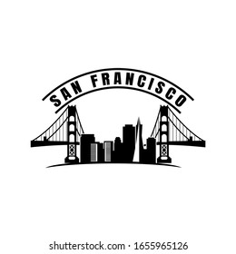 San Francisco City Skyline Silhouette Background Stock Vector (Royalty ...