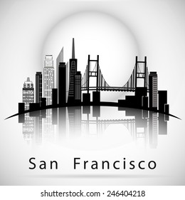 San Francisco City Skyline Silhouette