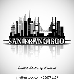 San Francisco City Skyline. Typographic Design