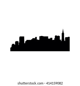 San Francisco City Vector Silhouette Background Illustration