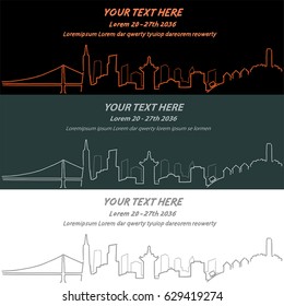 San Francisco Event Banner Hand Drawn Skyline