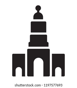 San francisco ferry building glyph vector icon 