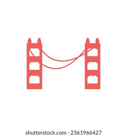 San Francisco Golden Gate Bridge logo, simple flat icon, company logo template vector