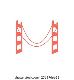 San Francisco Golden Gate Bridge logo, simple flat icon, company logo template vector illustration