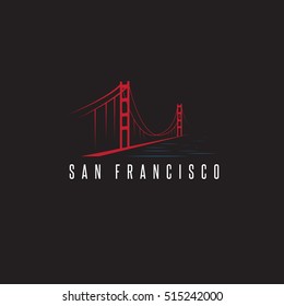 san francisco golden gate bridge vector design template illustration