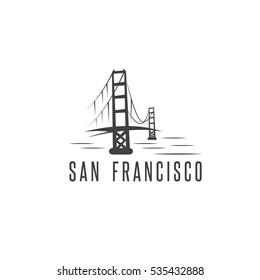 san francisco golden gate bridge vector design template illustration