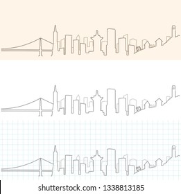 San Francisco Hand Drawn Skyline