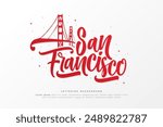 san francisco lettering background vector design