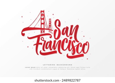 san francisco lettering background vector design