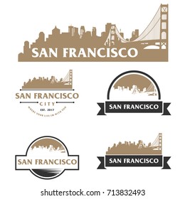 San Francisco Logo, Skyline, City Cityscape Logo Vector 