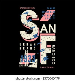 san francisco modern cool graphic element typography design t shirt print