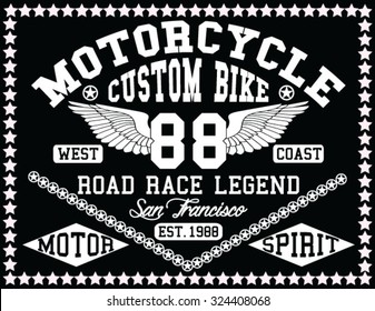 San Francisco Motorcycle T-shirt Design
