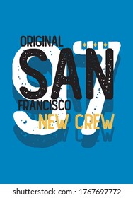 san francisco new crew,t-shirt design fashion vector