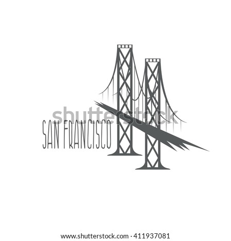 San Francisco Oakland Bay Bridge Vector Stock Vector (Royalty Free ...