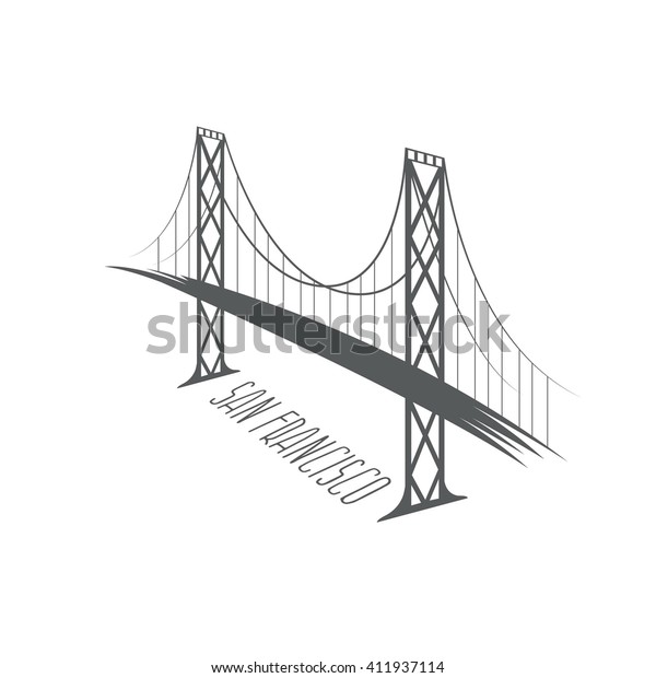 San Francisco Oakland Bay Bridge Vector Stock Vector (Royalty Free ...