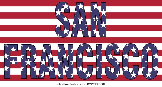 San Francisco on USA flag