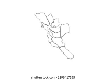 San Francisco outline map California city shape