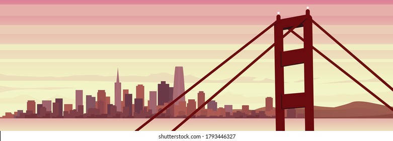 San Francisco Scene Beautiful Panoramic Banner