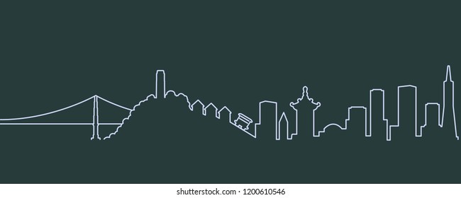 San Francisco Single Line Skyline