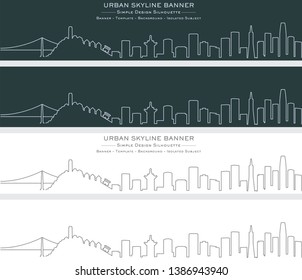 San Francisco Single Line Skyline Banner