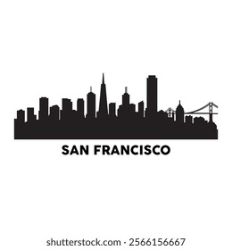 San Francisco skyline isolated in white background