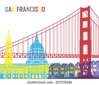 San Francisco skyline pop in editable vector file