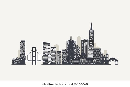San Francisco Skyline Silhouette