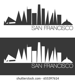 San Francisco Skyline Silhouette Abstract Design City Vector Art