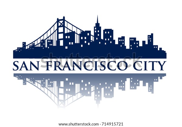 San Francisco Skyline Silhouette City Logo Stock Vector ...