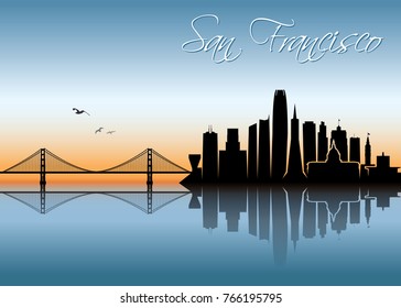 San Francisco skyline - United States of America - vector illustration