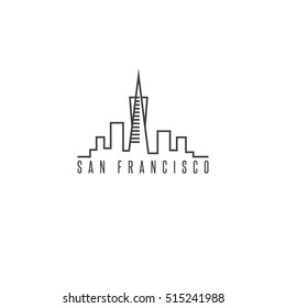 san francisco skyline vector design template illustration