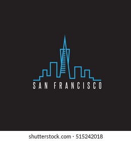 san francisco skyline vector design template illustration