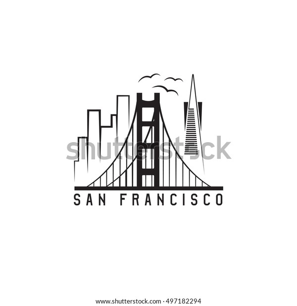 San Francisco Skyline Vector Design Template Stock Vector (Royalty Free ...