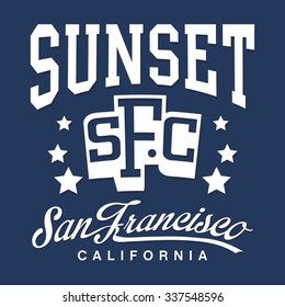 San Francisco sport typography, t-shirt graphics, vectors