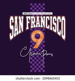 San francisco typography graphic design in vector illustration.tshirt,print and other uses