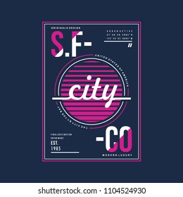 san francisco typography graphic for t shirt urban design and other use, denim vector illustration art