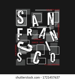 san francisco typography graphic vector illustration design t shirt