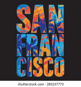 San Francisco typography, t-shirt graphics, vectors