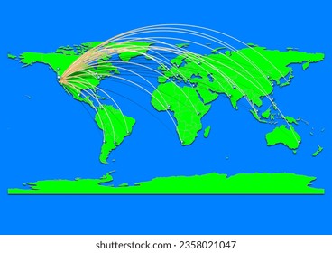 San Francisco, United States of America map - Concept map for San Francisco, United States of America on World map. Suitable for export concepts.