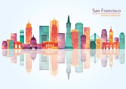 San Francisco (United States) City Skyline. Vector Illustration