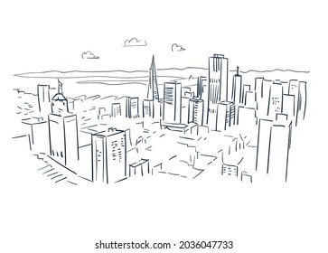 San Francisco usa vector sketch city illustration line art