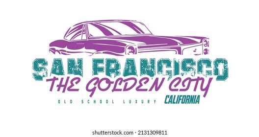 San Francisco vector illustration for print tee shirt, typography, poster, background and other uses