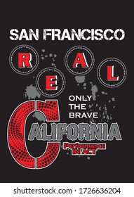 san francisco,california in black background with typography design,can use in tee shirt,apparel,clothing.vector illustration eps10