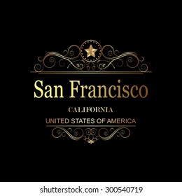 San Francisco,California.Vintage frame.