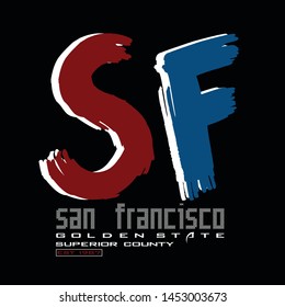 san francisco,city,symbol,logo,alphabet,lettering tee element vintage graphic t shirt print vector illustration design